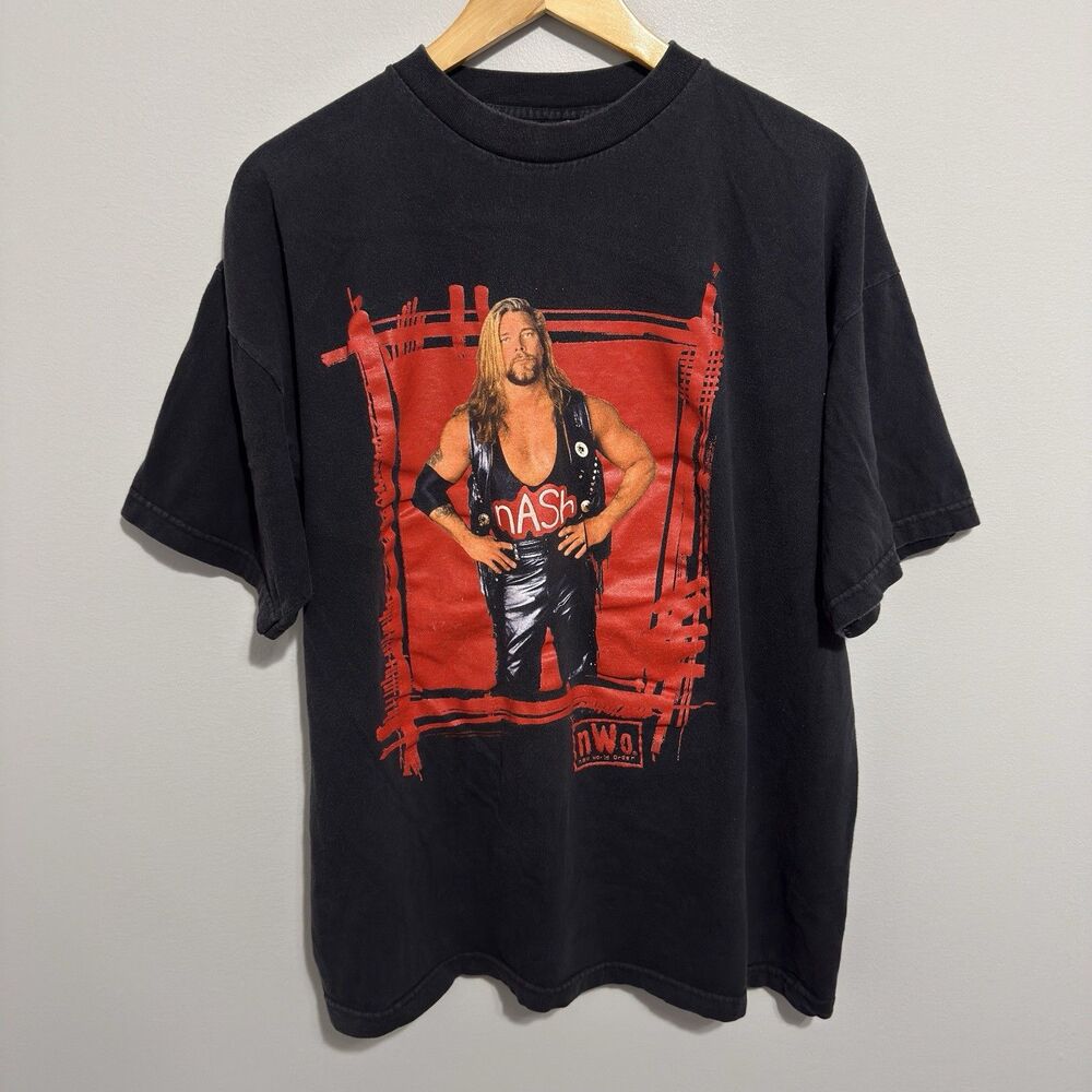 Vintage 1998 Kevin Nash Big Sexy Shirt Mens XL Black NWO World Championship